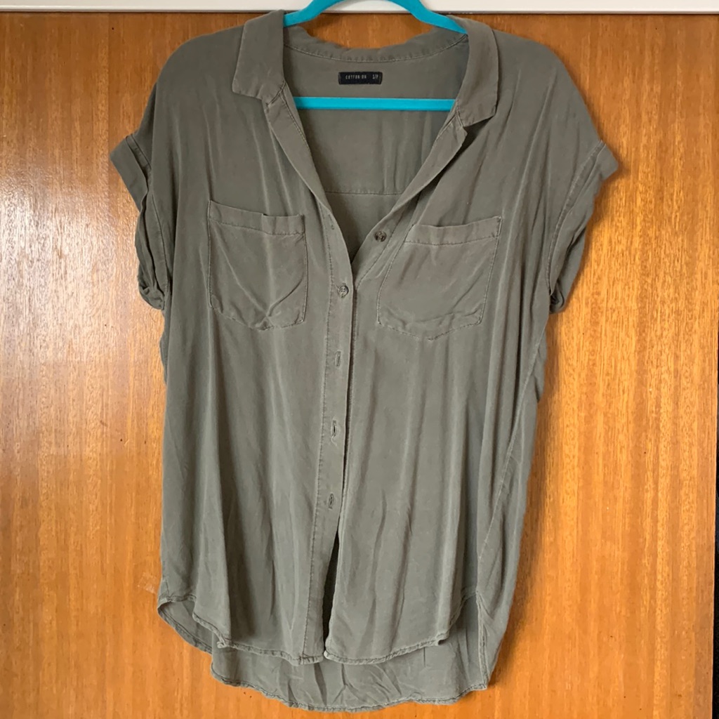 Green/Khaki Button Down